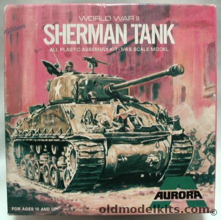 Aurora 1/48 M4 Sherman Tank US Army or Israeli Army, 329-150 plastic model kit